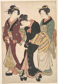 Two Geishas and a Maid by Kitao Shigemasa