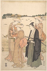 A Young Samurai and Three Women by Katsukawa Shunzan by Katsukawa Shunzan