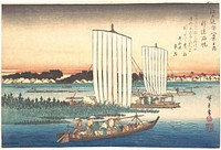 Boats Returning to Gyotoku by Utagawa Hiroshige