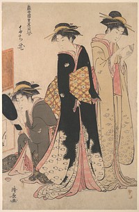 Three Geishas of Tachibana Street in Their Room by Torii Kiyonaga