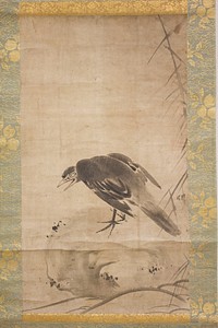 Crow on a Rock by Sesson Shūkei