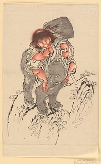 Sakata Kintoki Riding on Bear's Back, School of Katsushika Hokusai