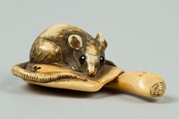 Netsuke of Mouse on a Mushroom