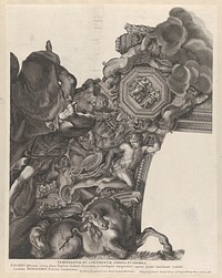 Plate 9: Allegory of Temperance with a unicorn and Publius Scipio Africanus at bottom, from Barberinae aulae fornix by various artists/makers (ca. 1677)