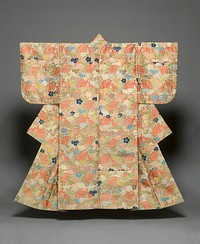 Noh Costume (Karaori) with Cypress Fans and Moonflower (Yūgao) Blossoms