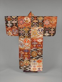 Noh Robe (Atsuita) with Cloud-Shaped Gongs and “Chinese Flowers”