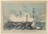 The Constitution and Guerriere–Fought August 19th, 1812–The The Guerriere had 15 men killed and 63 wounded–The Constitution had 7 men killed and 7 wounded