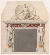 Design for a Chimney piece decorated with figures of Venus and Cupid by Emil Wolff