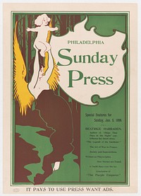 Advertisement for Philadelphia Sunday Press: Jan. 5, 1896