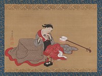 Courtesan with a Kitten by Nishikawa Sukenobu