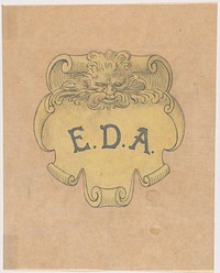 Study for a bronze name plate for Edward D. Adams