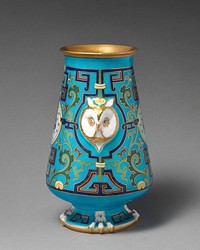 Vase with owl heads and "cloisonné" decoration