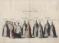 Plate 12: Members of the clergy marching in the funeral procession of Archduke Albert of Austria; from 'Pompa Funebris ... Alberti Pii' by Cornelis Galle I, after Jacques Francquart