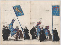 Plate 64: The magistrates of the city of Brussels marching in the funeral procession of Archduke Albert of Austria; from 'Pompa Funebris ... Alberti Pii' by Cornelis Galle I, after Jacques Francquart