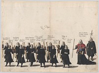 Plate 54: The pages marching in the funeral procession of Archduke Albert of Austria; from 'Pompa Funebris ... Alberti Pii' by Cornelis Galle I, after Jacques Francquart