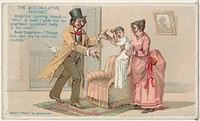 The Accumulative Instinct, from the Snapshots from "Puck" series (N128) issued by Duke Sons & Co. to promote Honest Long Cut Tobacco