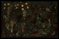 Grape Vines and Fruit, with Three Wagtails by Bartolomeo Cavarozzi