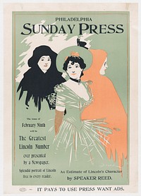 Advertisement for Philadelphia Sunday Press: Ferbruard 9, 1896 by George Reiter Brill