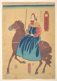 Englishmen Woman on Horseback by Utagawa Yoshitora