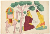 Layla Visiting Majnun in the Desert by Becharam Das Dutta