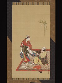 Samurai and Wakashu (Male Youth) by Miyagawa Isshō