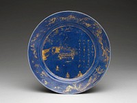 Plate with landscape of the West Lake, China