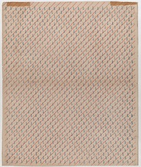 Sheet with overall striped and leaf pattern by Anonymous