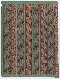 Sheet with four borders with guilloche and ribbon patterns