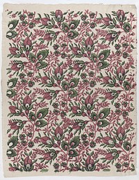 Sheet with overall floral and vine pattern