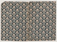 Book cover with overall black and blue leaf pattern