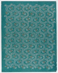 Sheet with meandering vine pattern with gold flowers