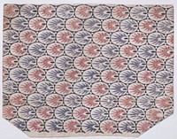 Sheet with overall pattern of pointed shapes within ovals by Anonymous