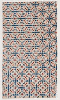 Sheet with an overall pattern of dots and squares