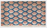 Sheet with overall pattern of ovals with red designs