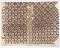 Sheet with overall lattice pattern with rosettes