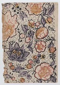 Sheet with overall floral and dot pattern