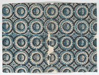 Sheet with overall blue circular pattern