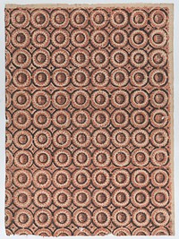 Sheet with overall red circular pattern by Anonymous