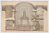 Elevation of the Altar Wall in the Royal Chapel at Kronborg Castle, Denmark, attributed to Michael Gottlieb Bindesbøll