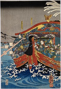 Returning sails (1846) print in high resolution by Utagawa Kuniyoshi. Original from the New York Public Library. 