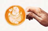 Latte art collage element psd