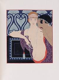 Les Trois Beautes de Mnasidika (1922) fashion illustration in high resolution by George Barbier. 