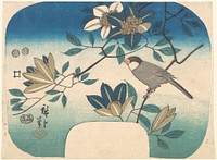 Utagawa Hiroshige (1852) Clematis and Bird. Original public domain image from the MET museum.