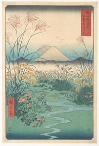 Utagawa Hiroshige (1858) Ōtsuki Plain in Kai Province. Original public domain image from the MET museum.