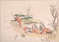 Hokusai's Gathering Sea-Weed. Original public domain image from the MET museum.