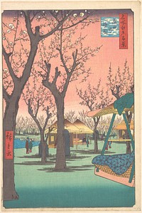 Utagawa Hiroshige (1857) Plum Garden at Kamata. Original public domain image from the MET museum.