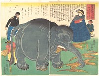 Recently Imported Big Elephant (1863) by Ichiryūsai Yoshitoyo. Original public domain image from the MET museum.