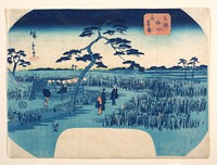 Utagawa Hiroshige (1860) View of Iris Gardens at Horikiri. Original public domain image from the MET museum.