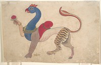 Navagunjara, a Universal Form of Krishna (1835). Original public domain image from the MET museum.