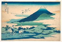 “Umezawa Manor in Sagami Province,” from the series Thirty-six Views of Mount Fuji (Fugaku sanjūrokkei, Sōshū Umezawa zai). Original public domain image from the MET museum.